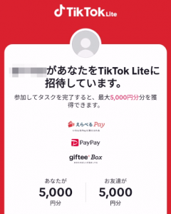 TikTokLite5000円