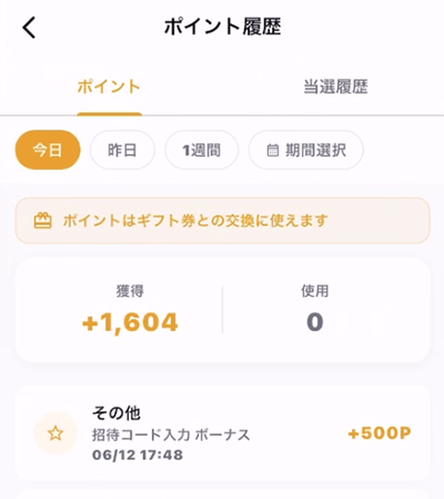 ポイント履歴画像