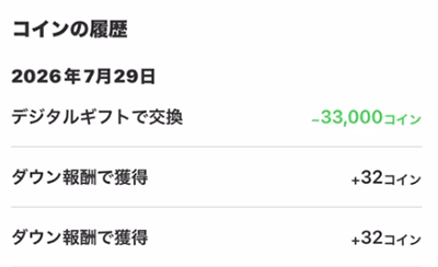 コインの履歴